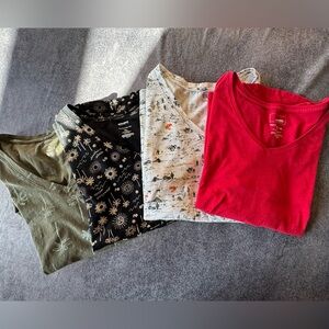 Bundle of four Sonoma & a.n.a v-neck tees